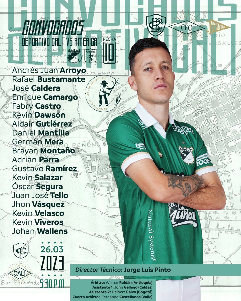 Convocados Cali Fecha 10 Liga BetPlay 2023
