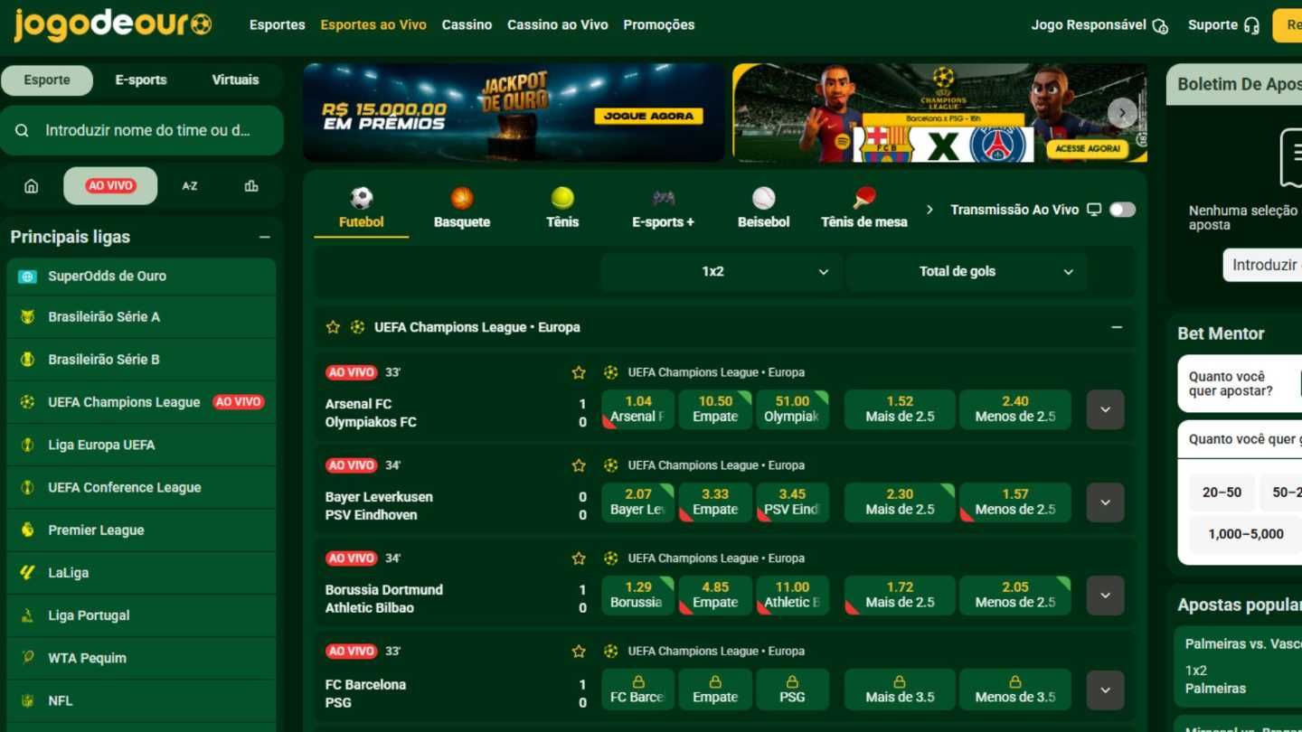 Jogo de Ouro ao vivo