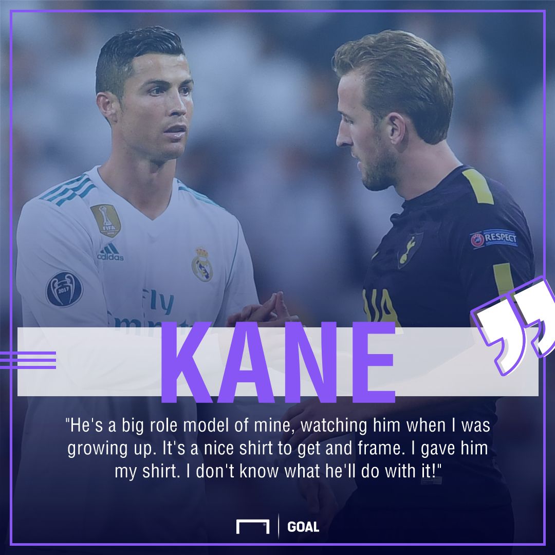 Harry Kane Cristiano Ronaldo role model shirt swap