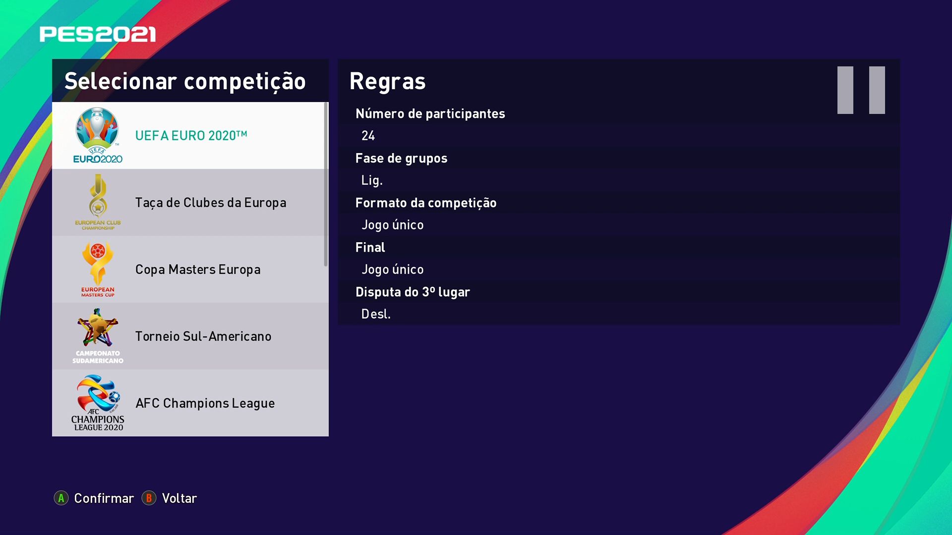 3- Euro no PES 2021