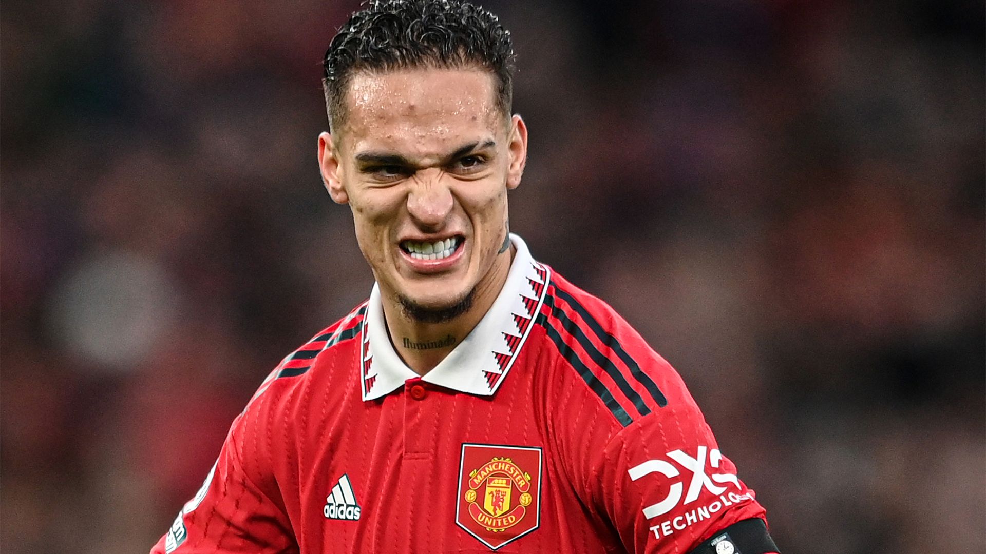 Antony grimace Manchester United 2022-23