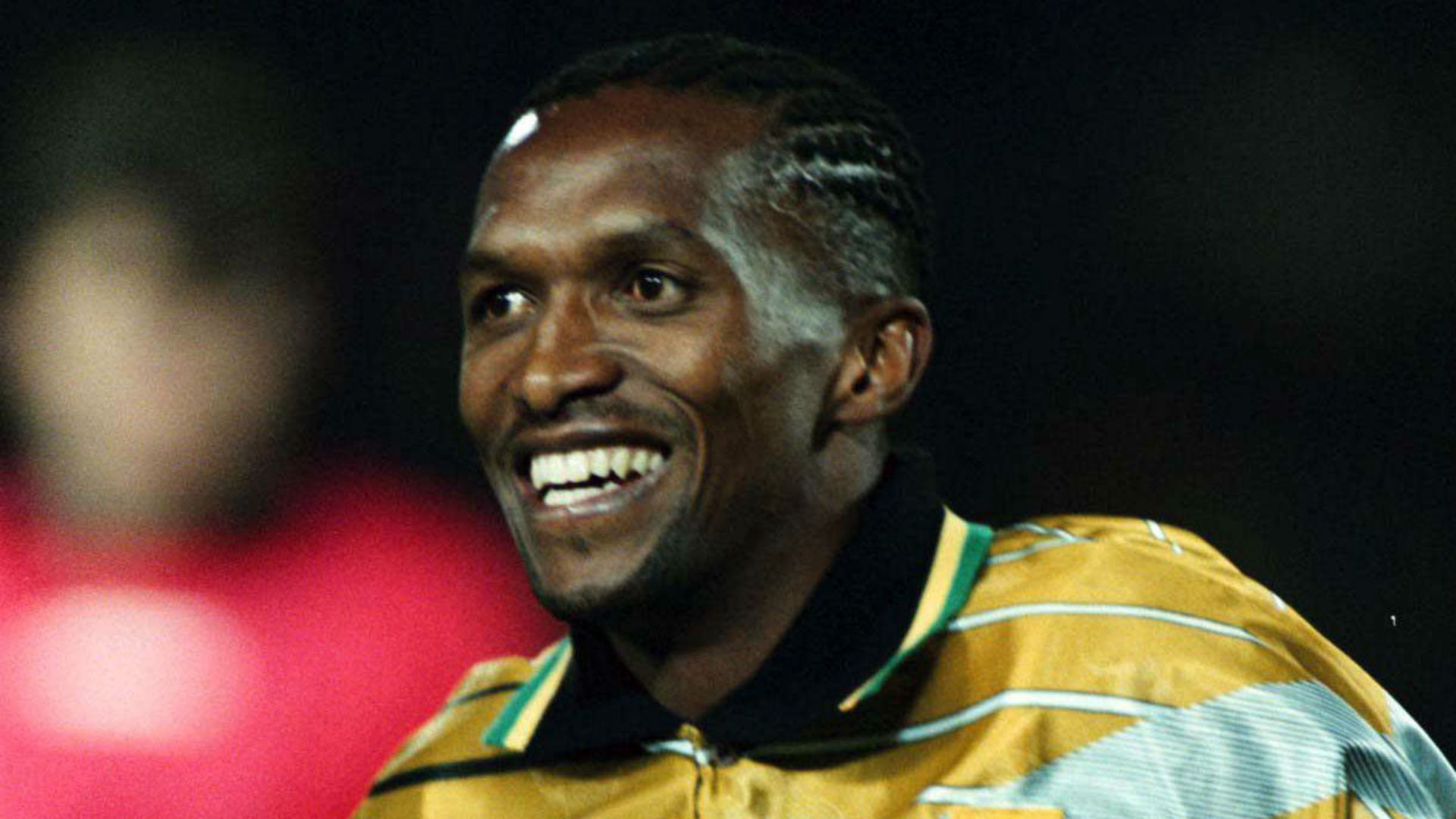 Shoes Moshoeu celebrates his goal