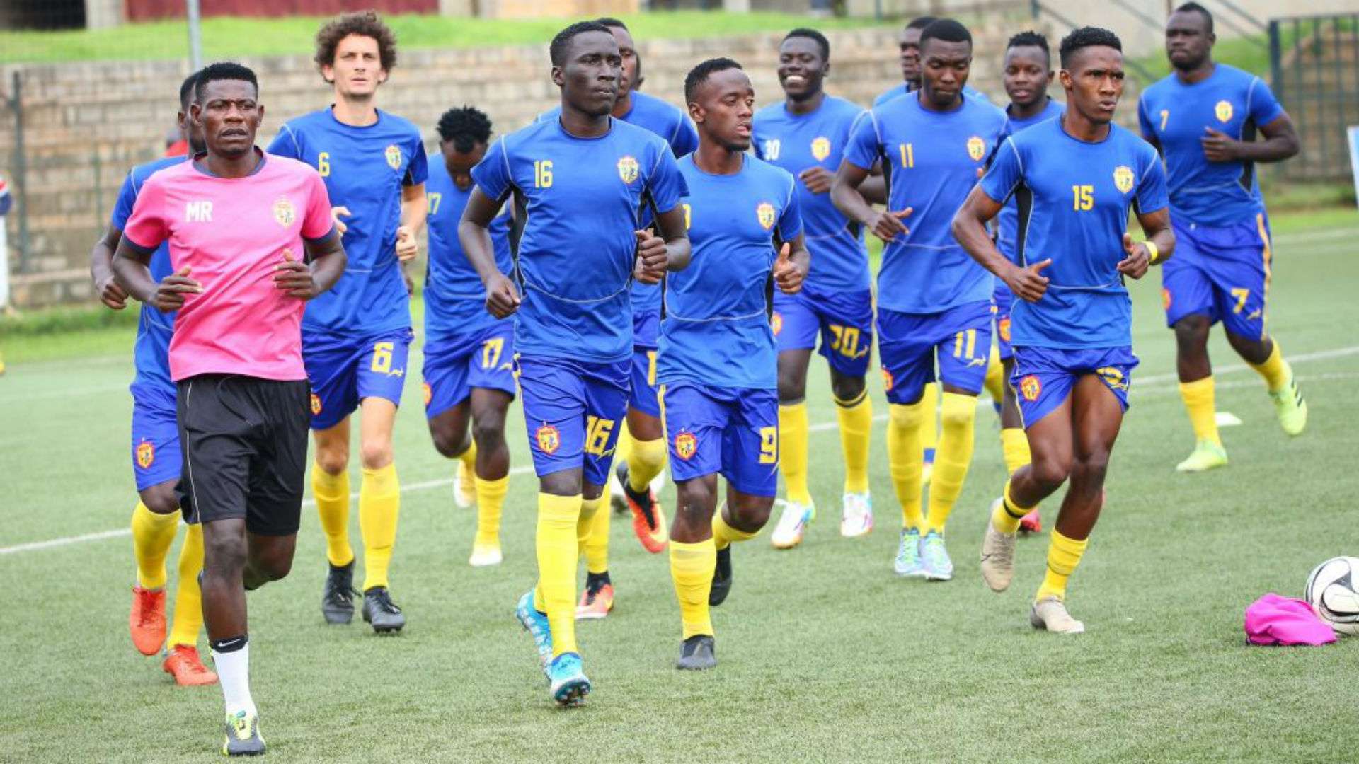 KCCA FC players in training for Caf Confederation Cup fixture.