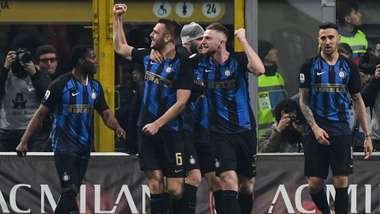 De Vrij celebrating - Milan Inter