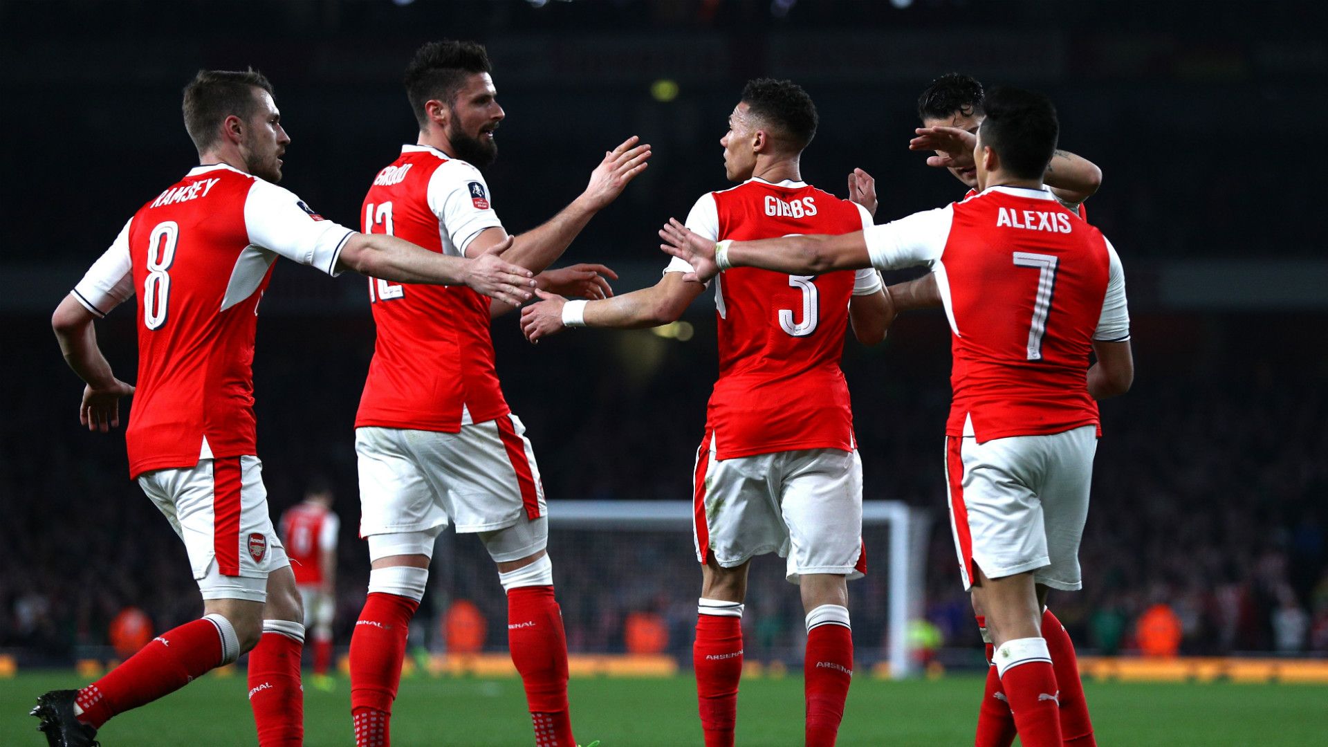 Aaron Ramsey Olivier Giroud Kieran Gibbs Alexis Sanchez Arsenal Lincoln City FA Cup 11032017