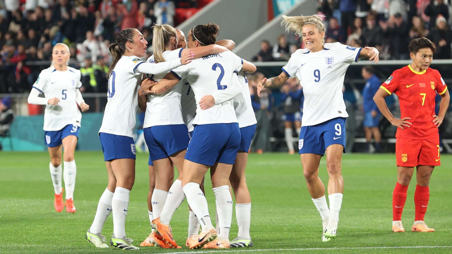 England celebrating Alessia Russo goal Women's World Cup