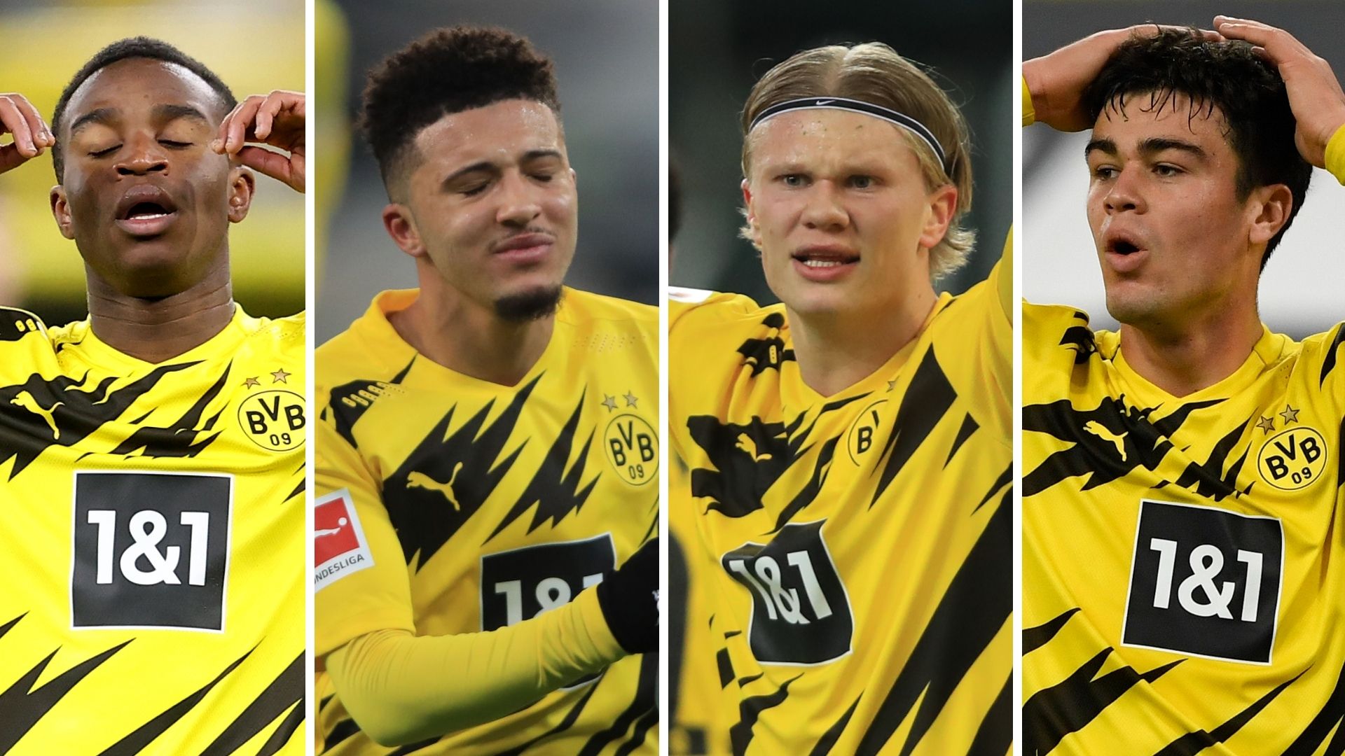 Moukoko Sancho Haaland Reyna Dortmund GFX