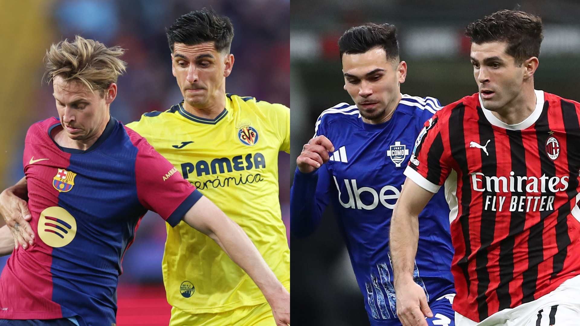 barcelona villarreal milan como