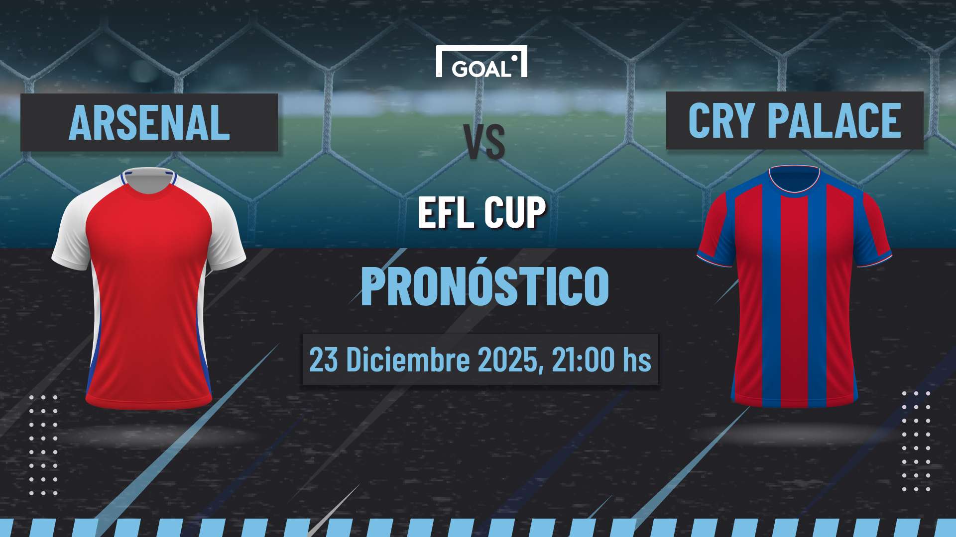 Arsenal vs Crystal Palace Pronóstico y Apuestas EFL Cup | 23/12/25