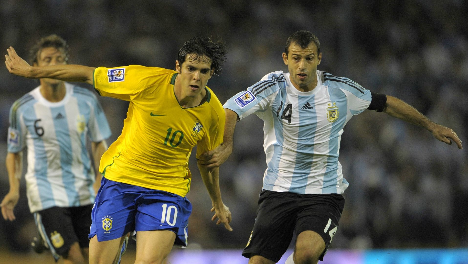 Kaka Mascherano Argentina Brazil 2009