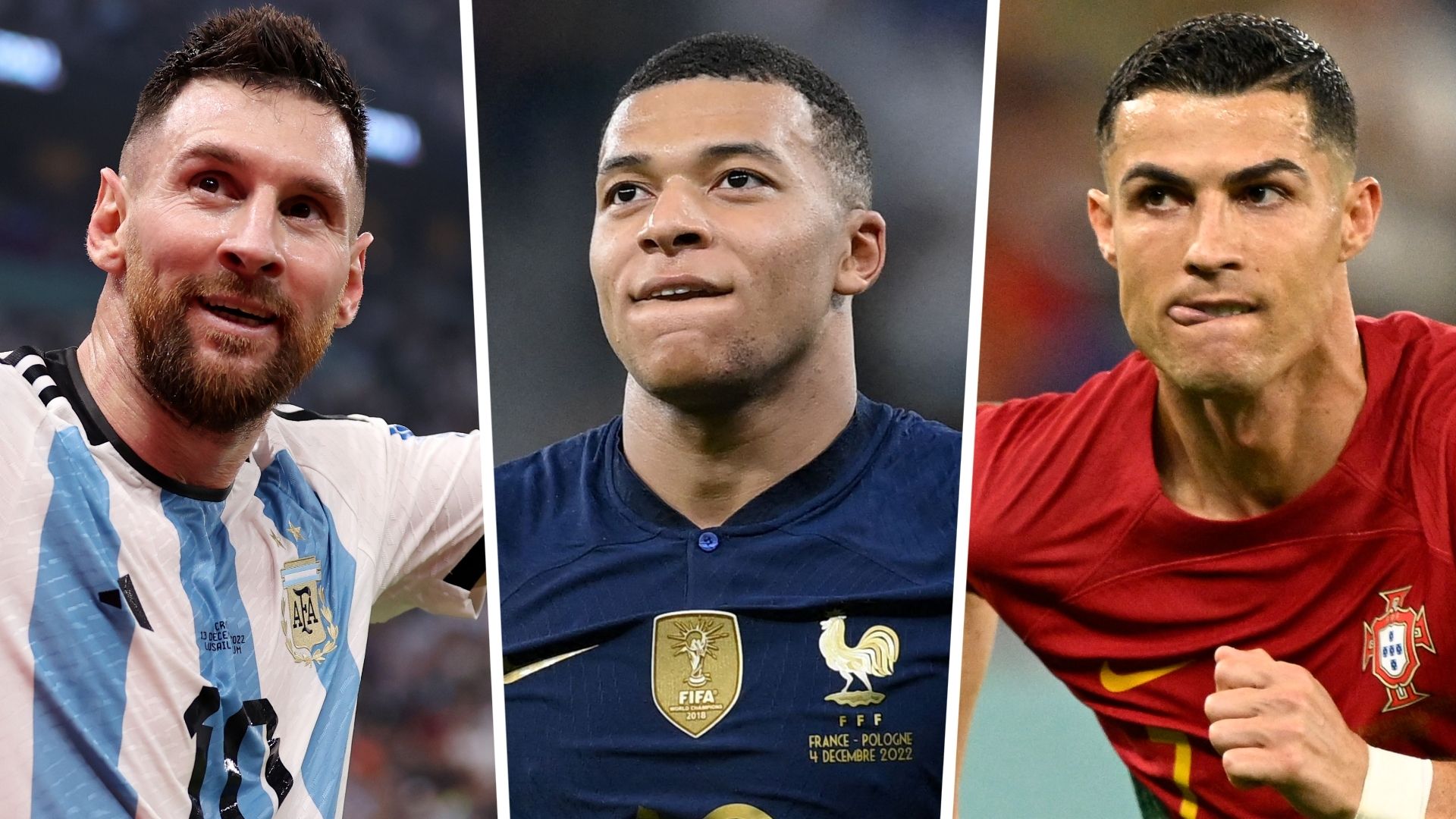 Lionel Messi Kylian Mbappe Cristiano Ronaldo