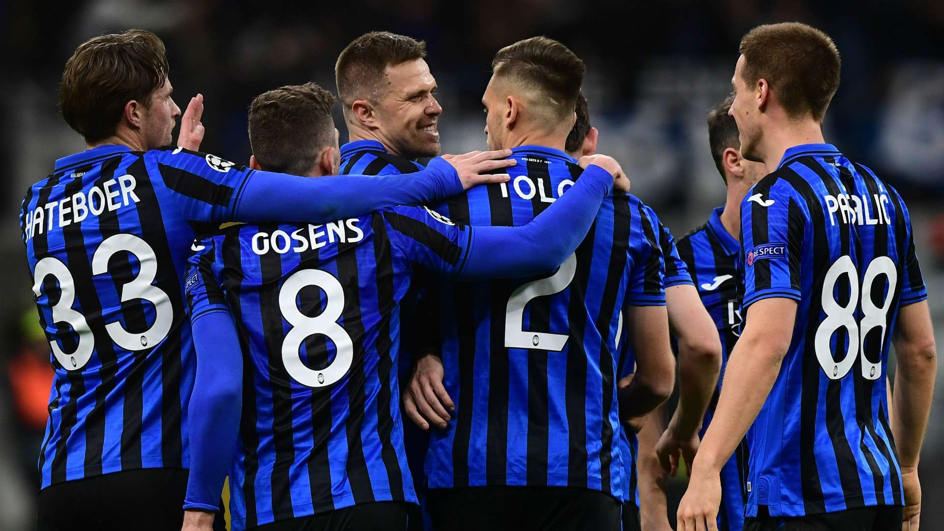 Atalanta celebrating Valencia