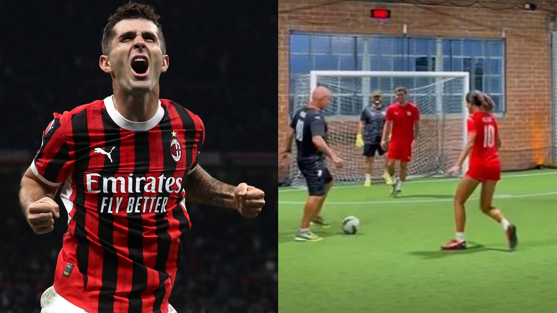 Christian Pulisic scores backheel goal after 'first career assist' from pro golfer girlfriend Alexa Melton as AC Milan star takes part in five-a-side game amid USMNT's run to Gold Cup semi-finals | Goal.com UK