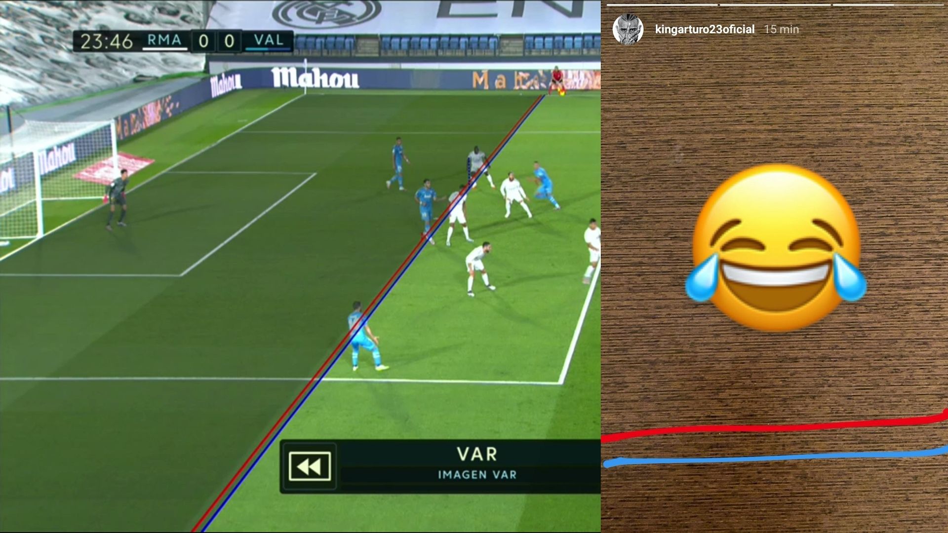 Arturo Vidal gol anulado Real Madrid Valencia