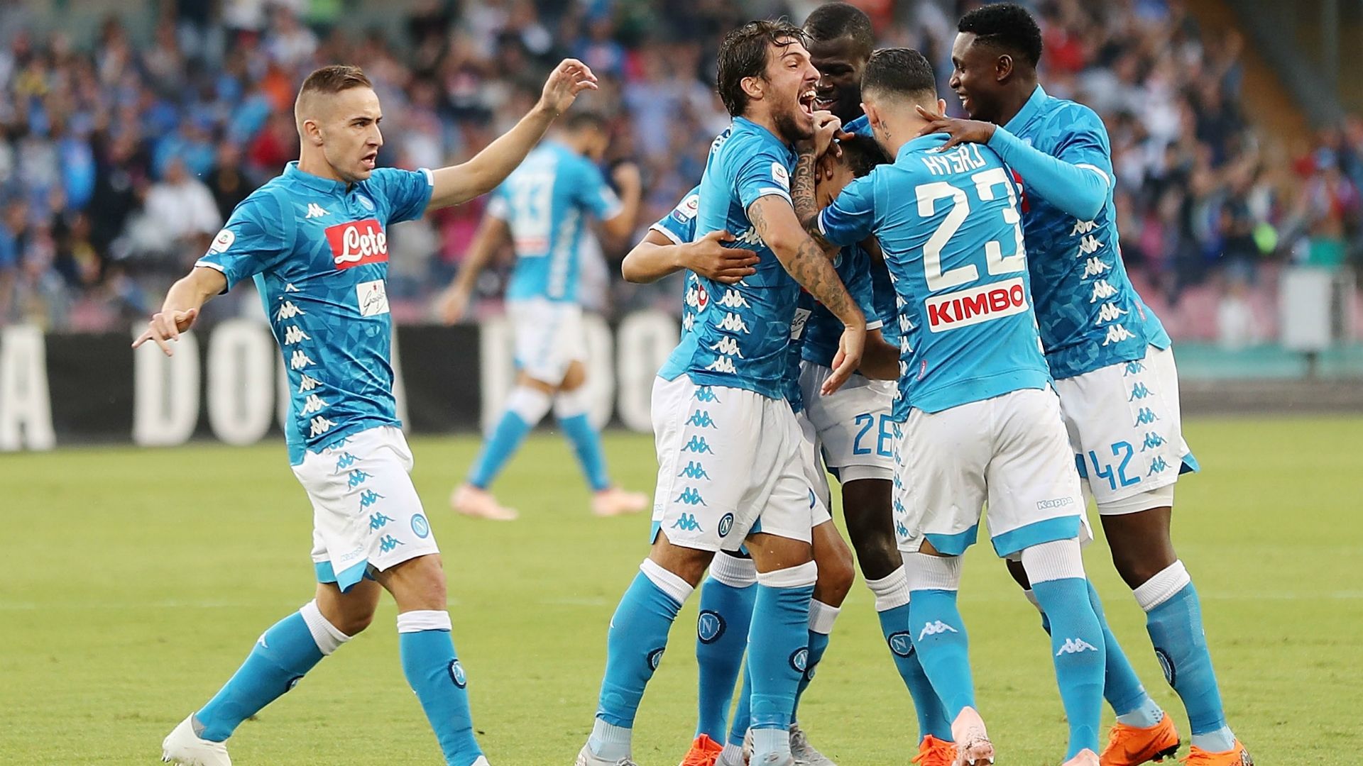 Napoli celebrating Napoli Sassuolo Serie A