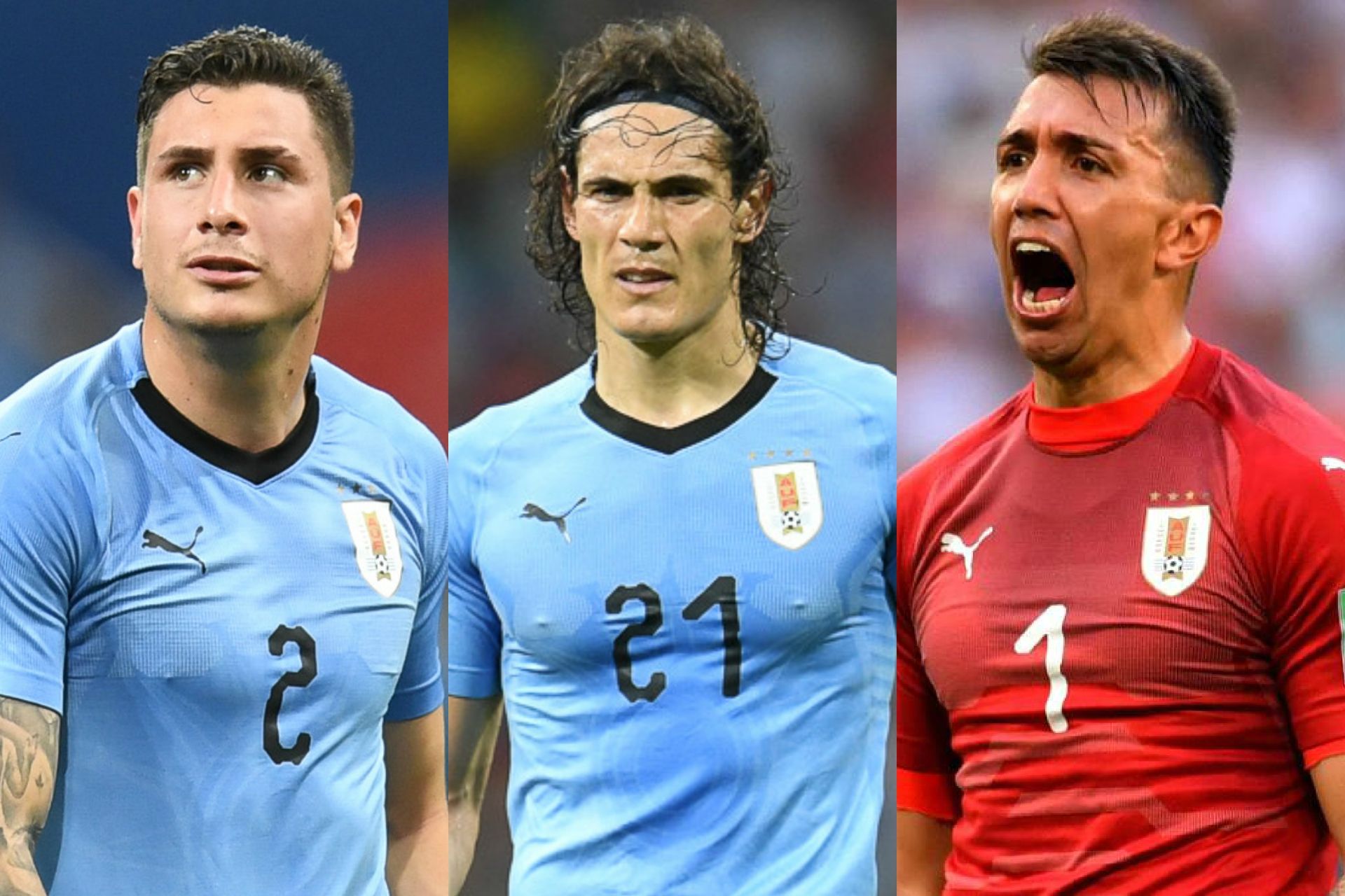 José María Giménez, Edinson Cavani, Fernando Muslera / Uruguay