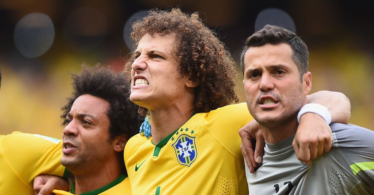 David Luiz Brazil Mexico World Cup 2014
