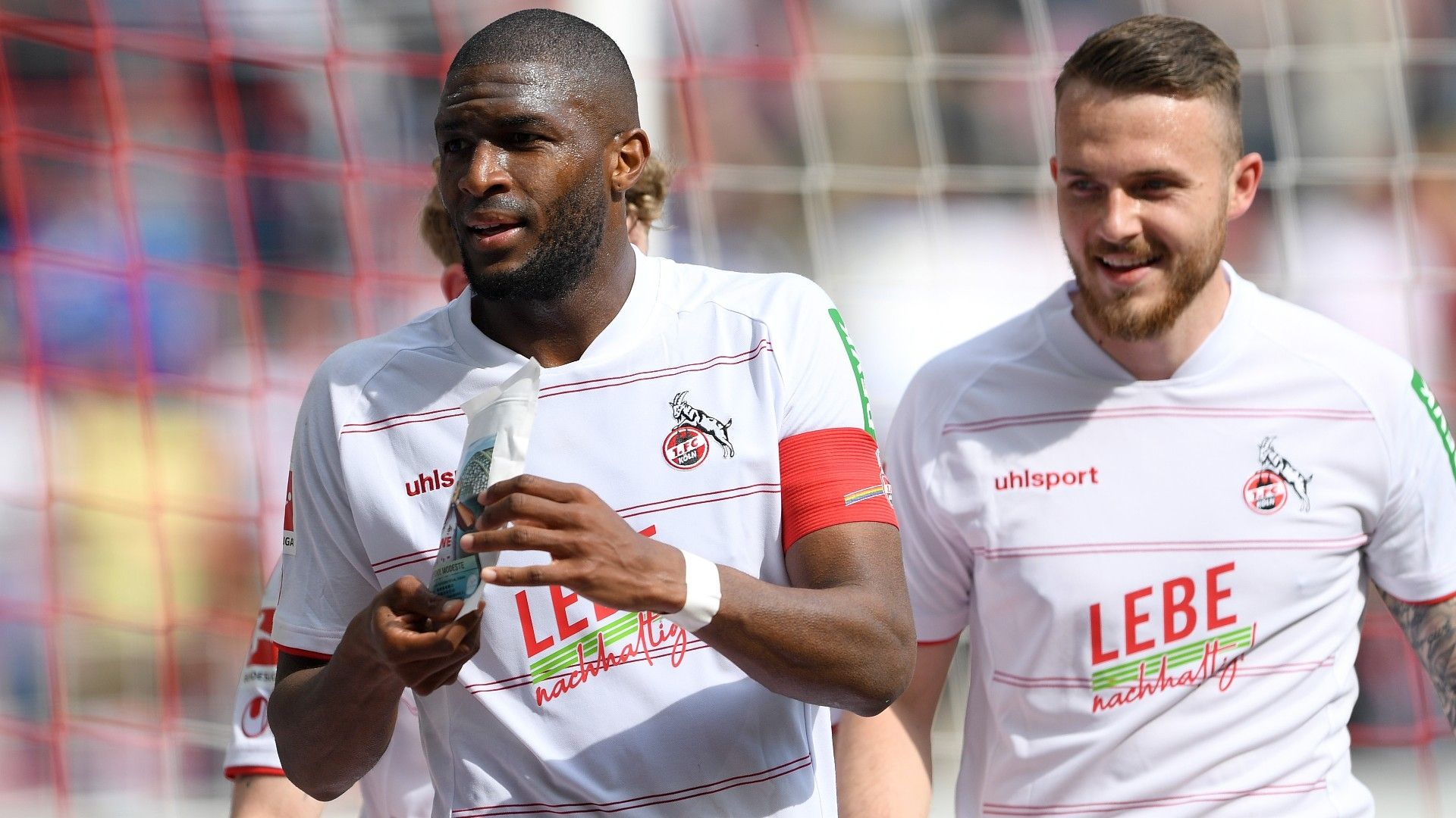  Anthony Modeste of 1.FC Koeln celebrates his team's second goal 