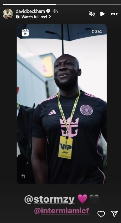 David Beckham Instagram story