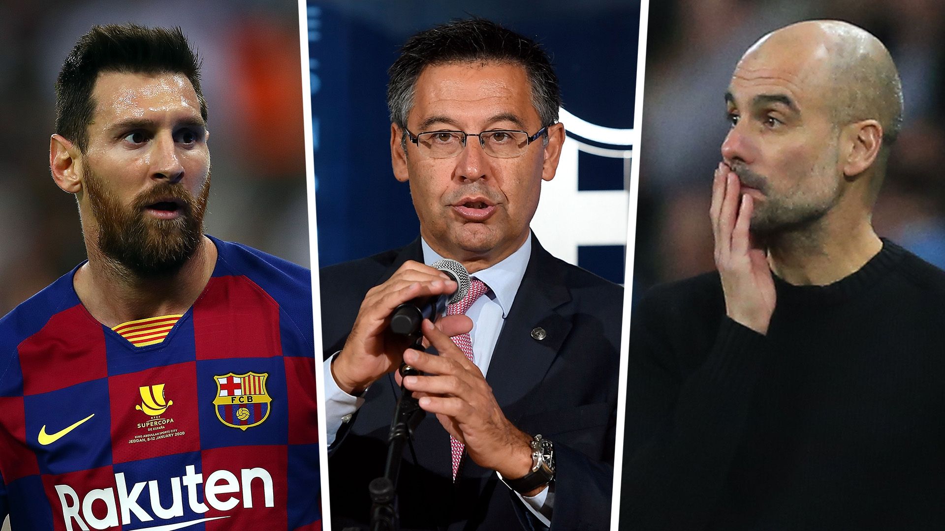 Lionel Messi Josep Bartomeu Pep Guardiola