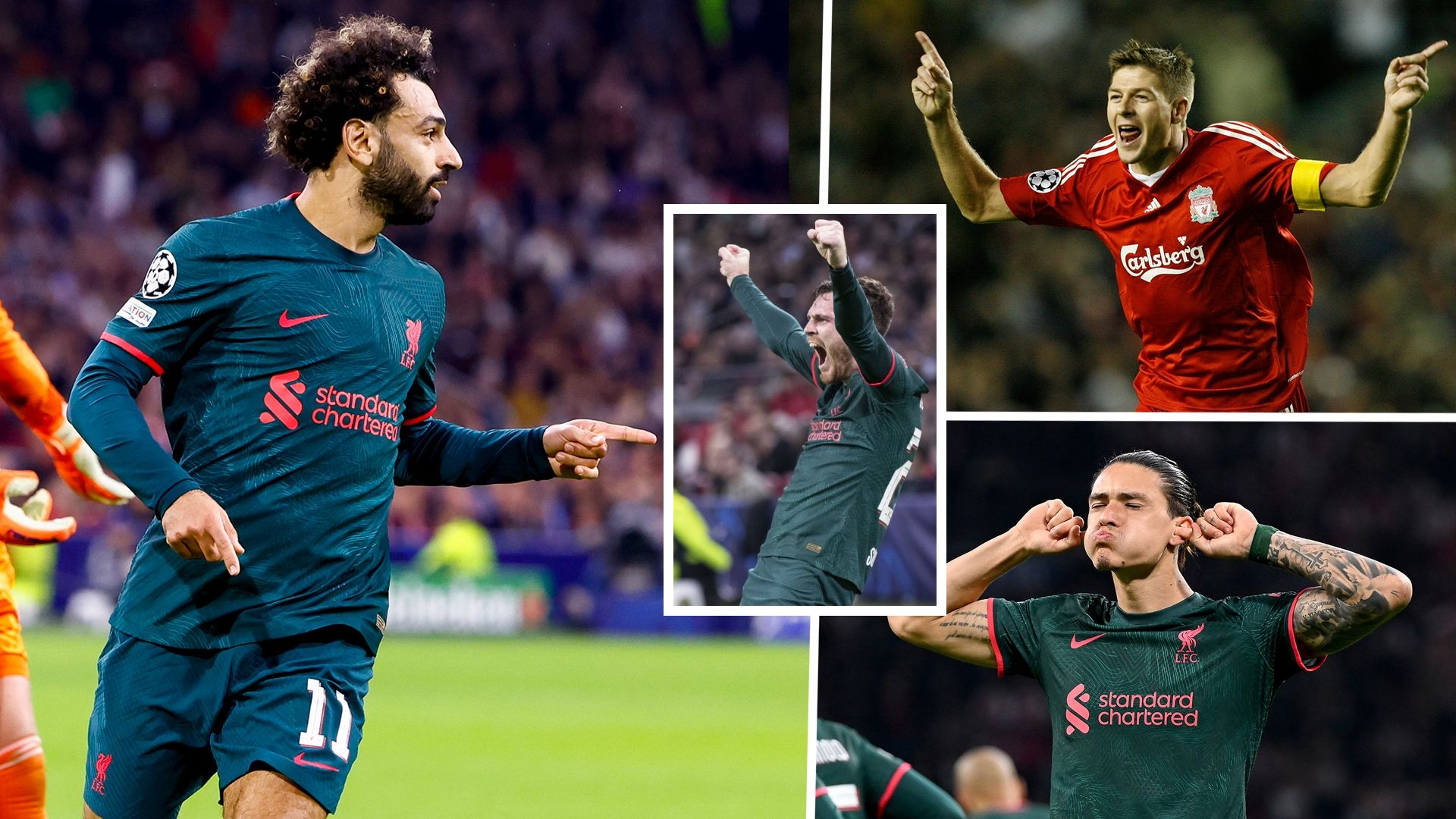 Salah Robertson Gerrard Nunez Liverpool Ajax GFX