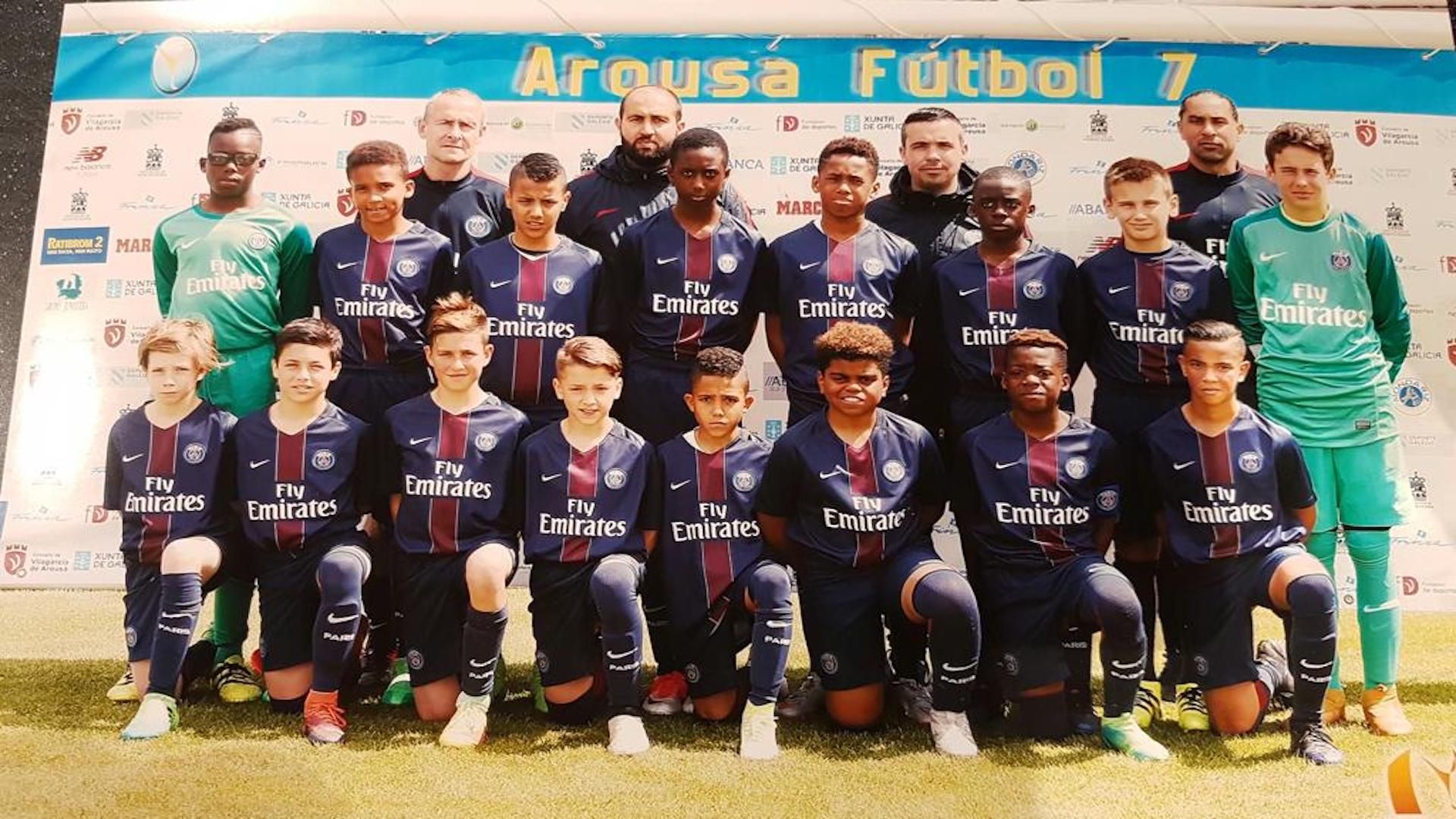 Photo de groupe PSG Warren Zaïre-Emery