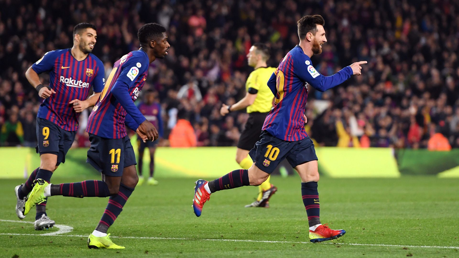 Luis Suarez Ousmane Dembele Lionel Messi Barcelona