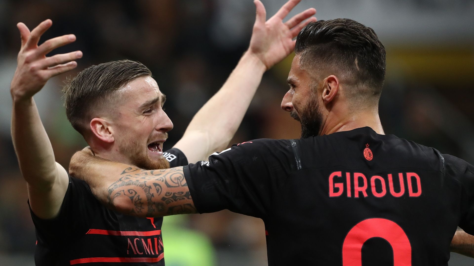Olivier Giroud, Alexis Saelemaekers, AC Milan vs Torino 2021