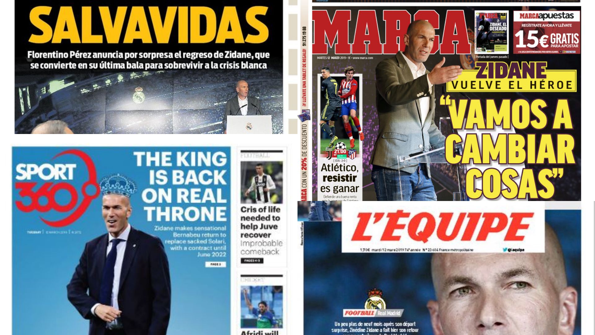Zidane Real Madrid portadas