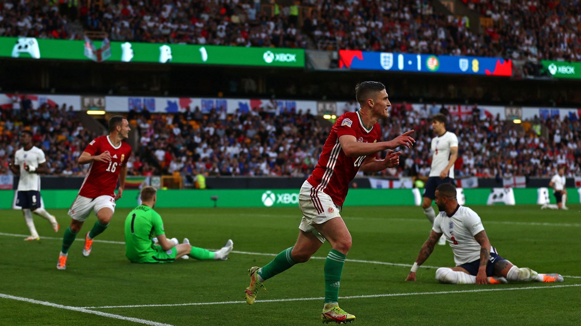 Hungary England celebrating