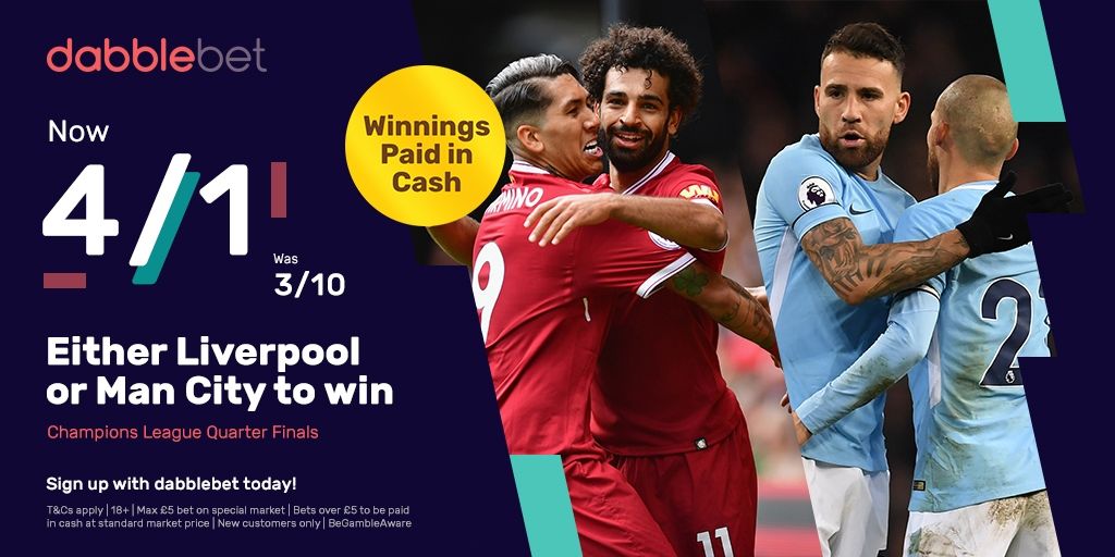 dabblebet enhanced offer Man City v Liverpool