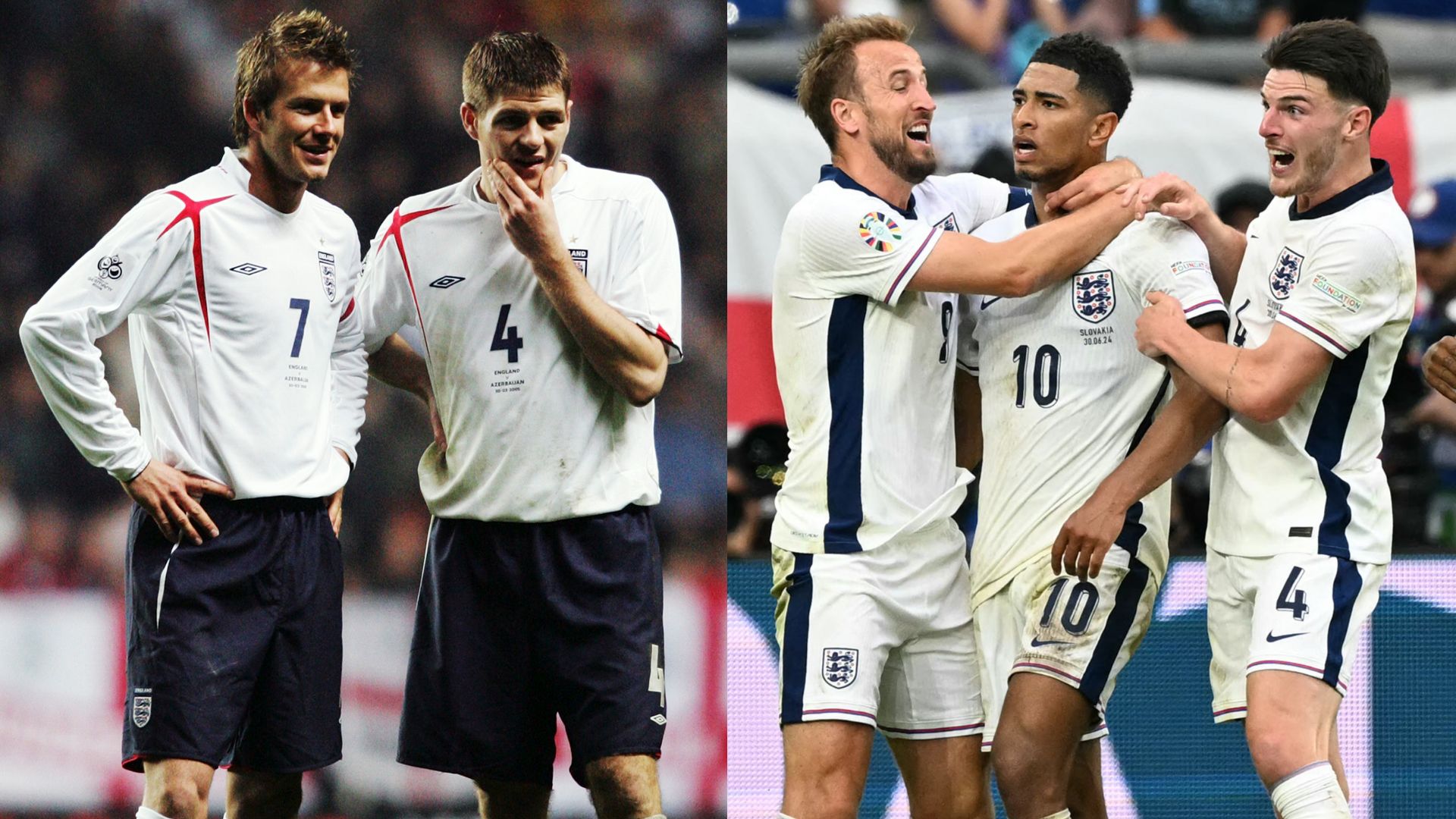 David Beckham Steven Gerrard Harry Kane Declan Rice England