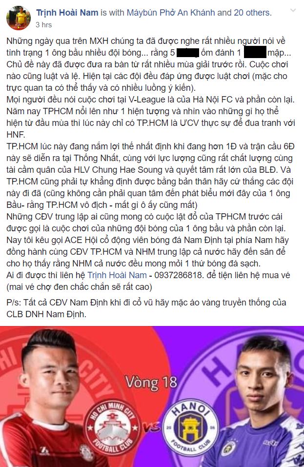 Nam Dinh fans V.League 2019