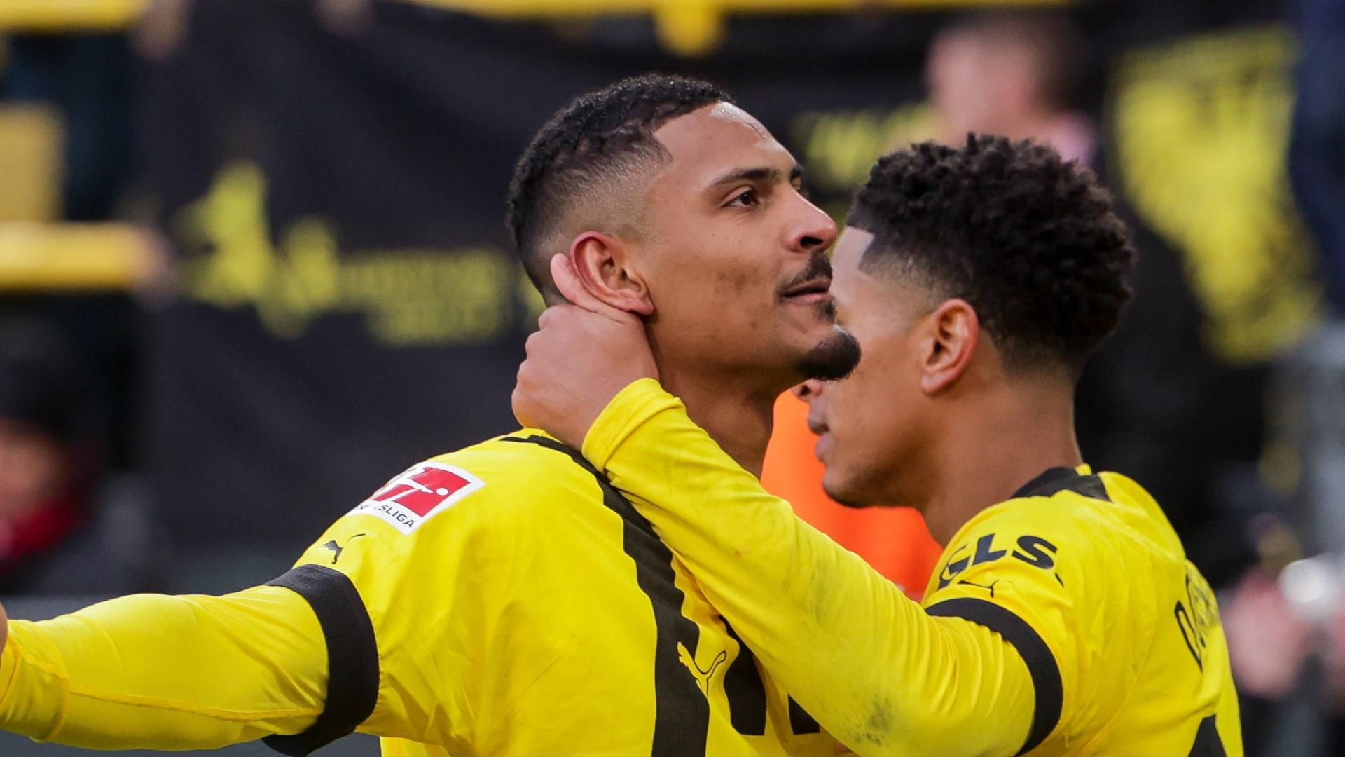 GER ONLY Sébastien Haller Jude Bellingham Borussia Dortmund 04022023