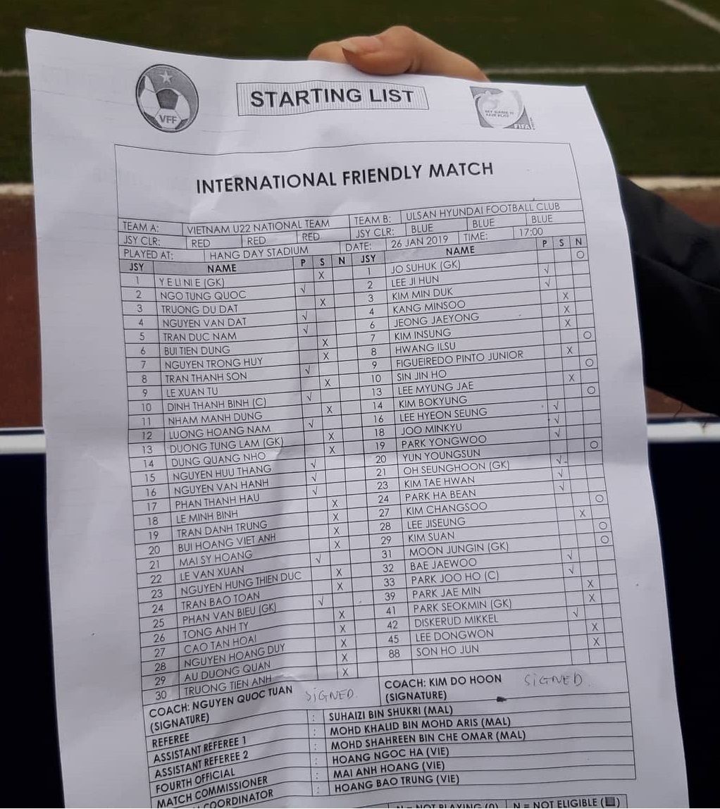 U22 Vietnam Ulsan Huyndai XI