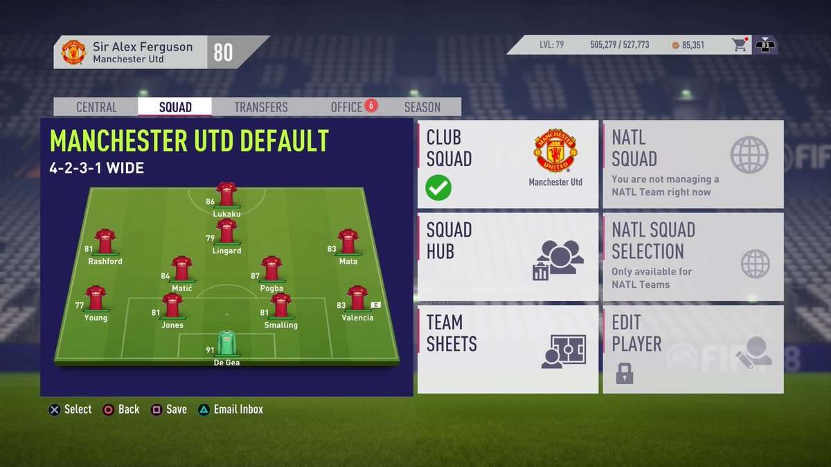 FIFA 18 Man Utd Career Mode