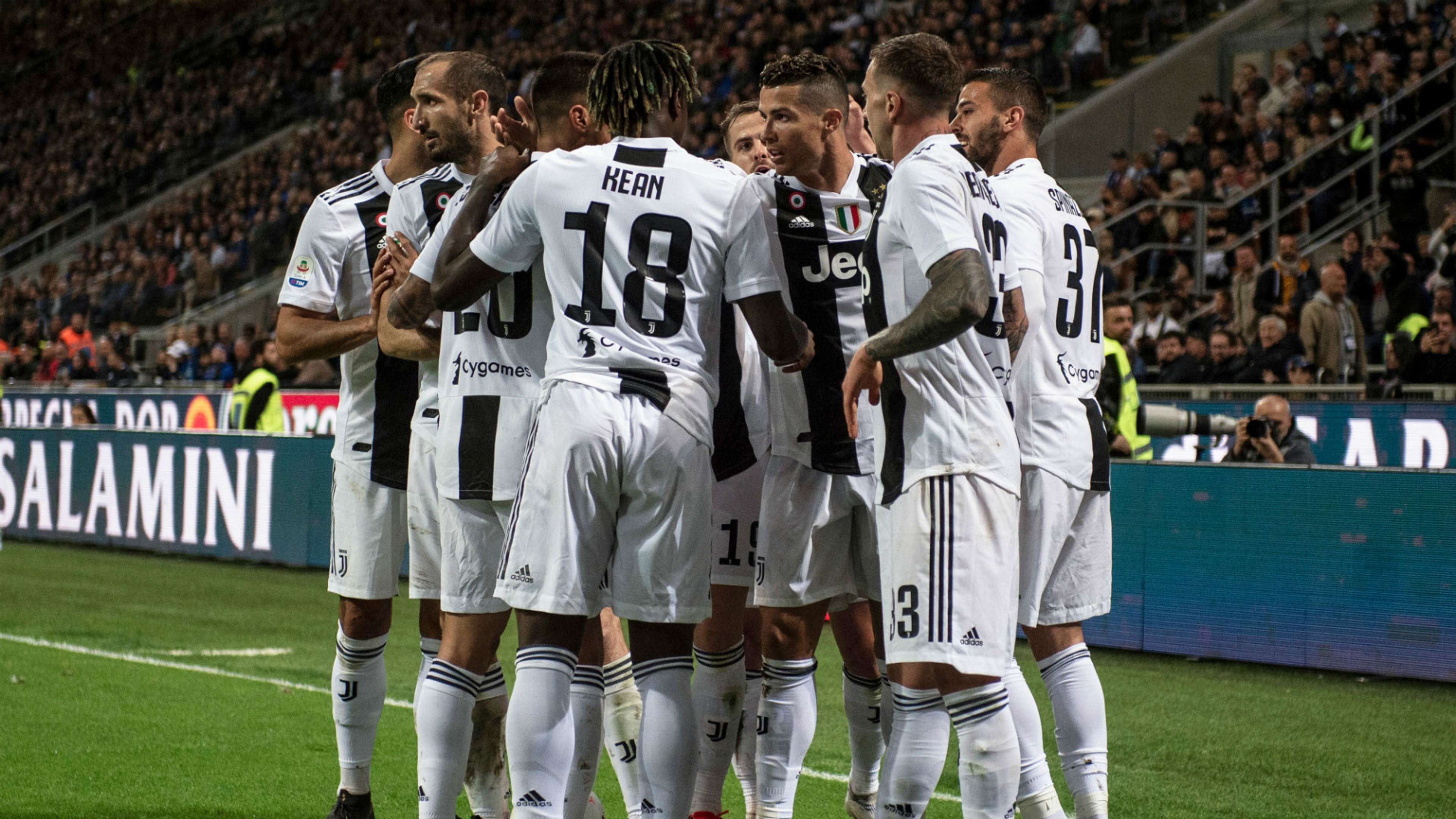Juventus celebrating Inter Serie A
