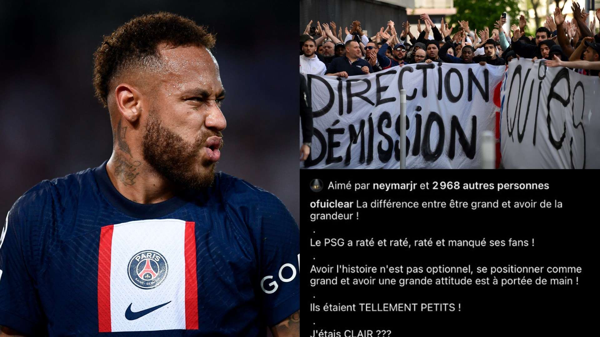 Neymar PSG angry supporters 'small club' split