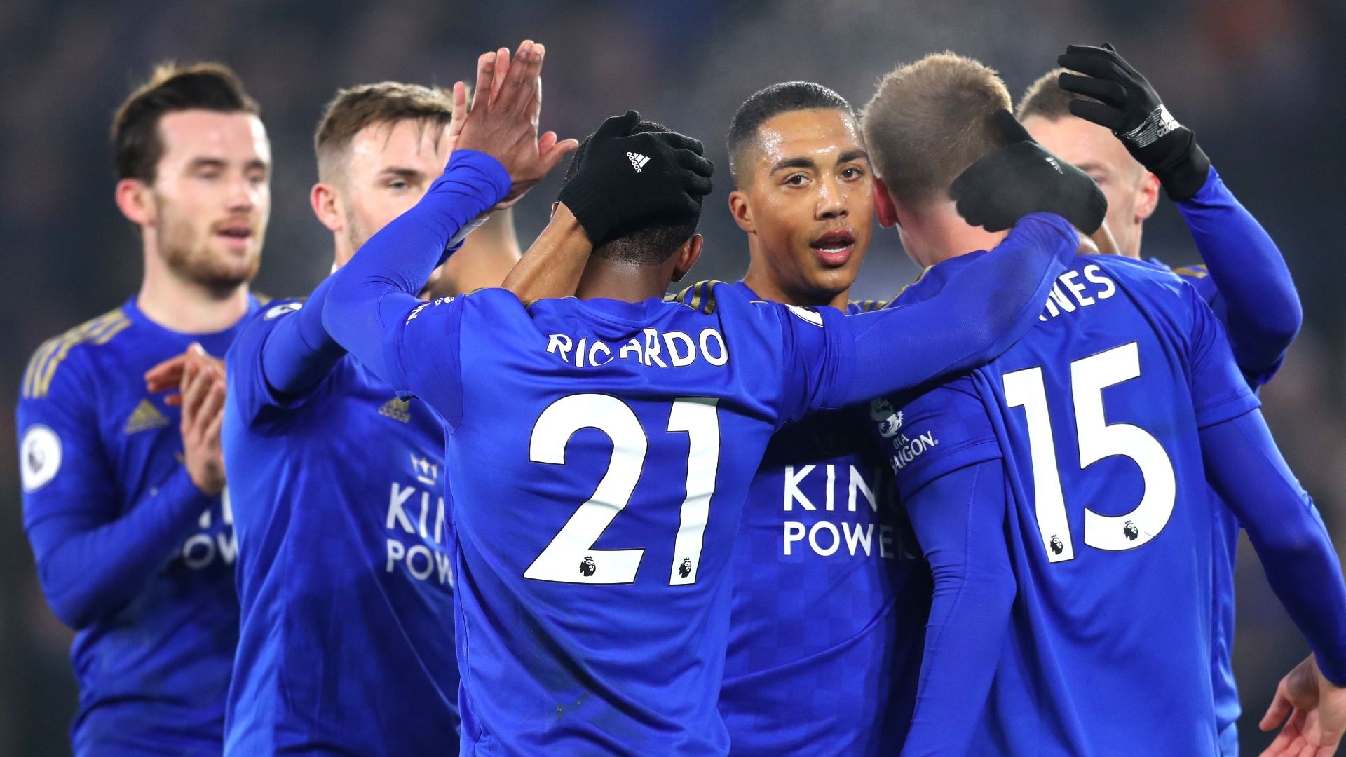 Leicester City celebrate vs West Ham