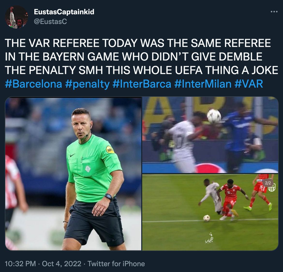 Barcelona fan VAR tweet 1 