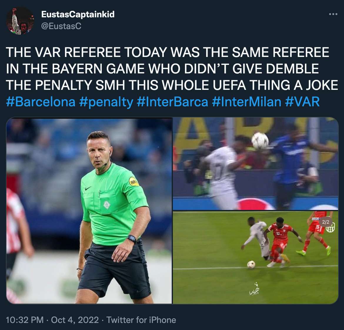 Barcelona fan VAR tweet 1 