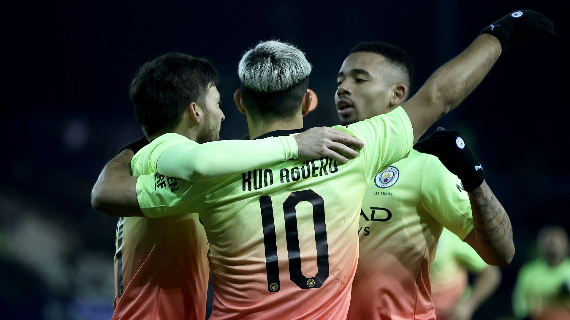 Man City celebrate at Sheffield Wednesday