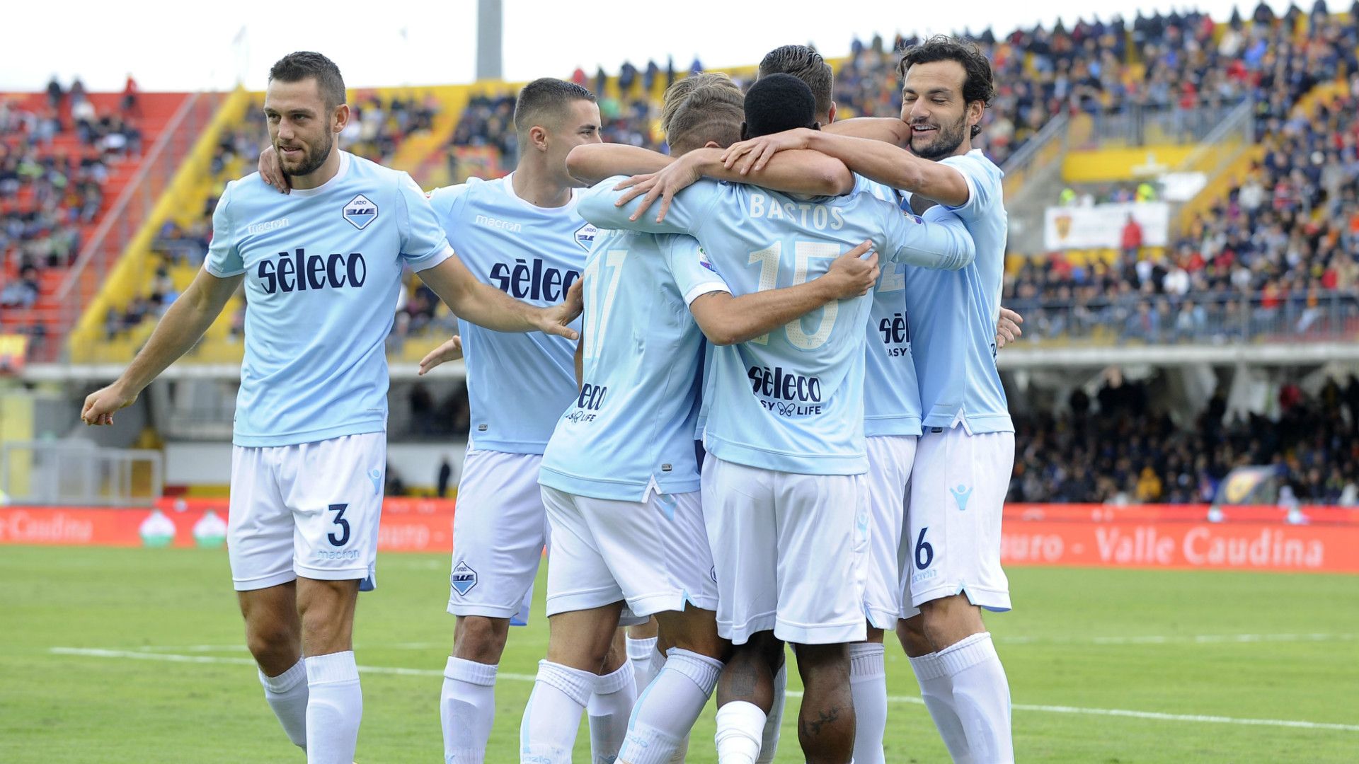 Lazio celebrating Benevento Serie A