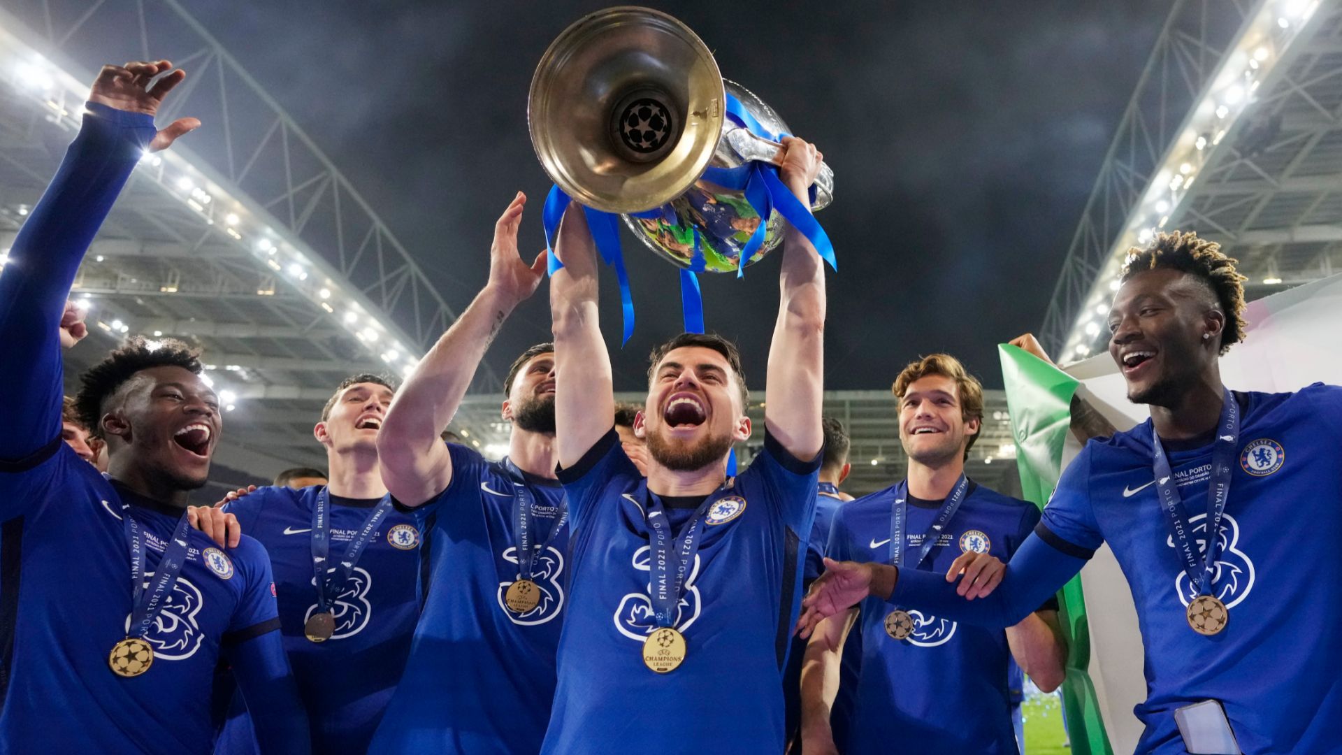 Jorginho Champions League trophy Chelsea