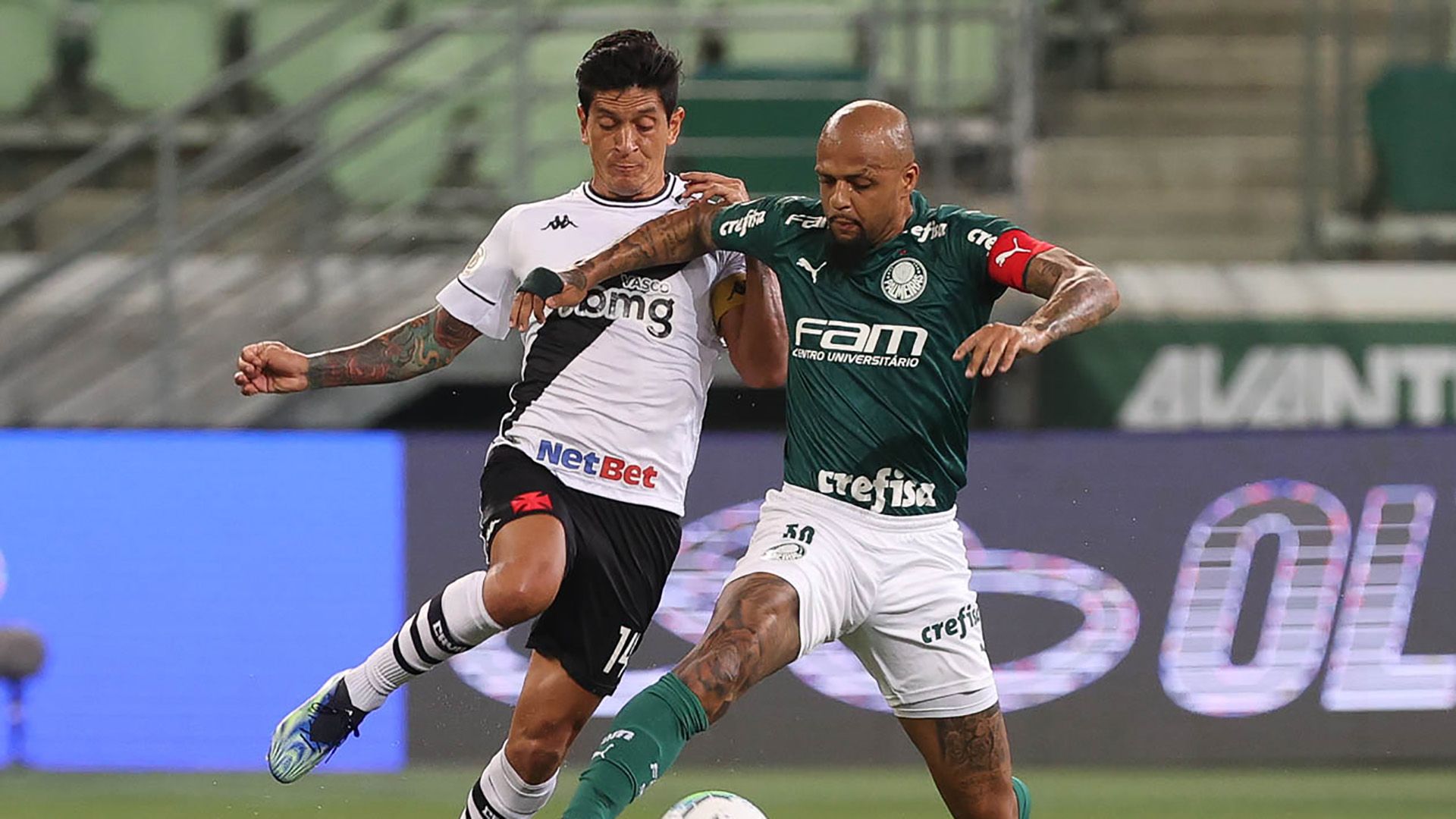Germán Cano e Felipe Melo Palmeiras Vasco Brasileirão 26012021
