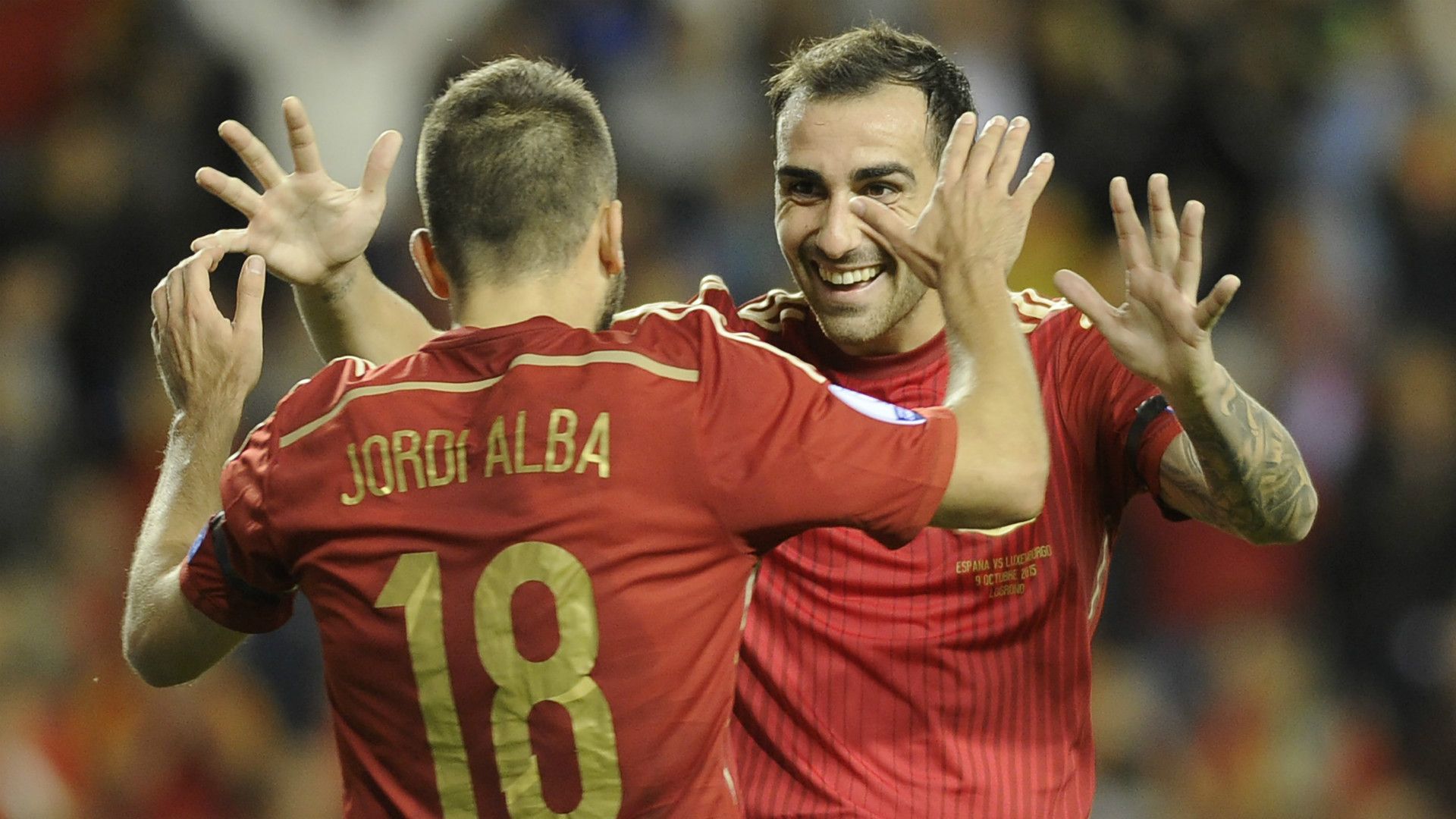 Jordi Alba Paco Alcacer Spain Luxembourg Euro Qualifier