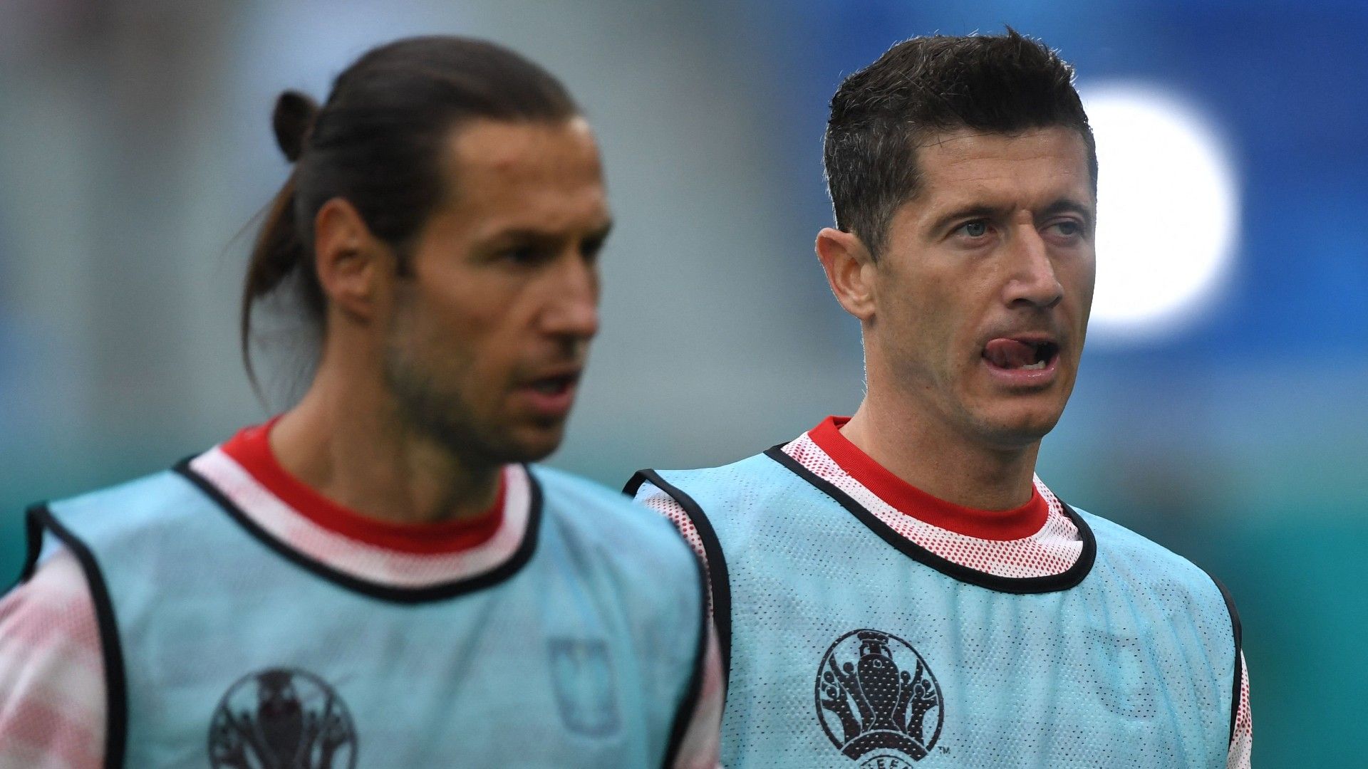 Grzegorz Krychowiak Robert Lewandowski Poland vs Slovakia Euro 2020