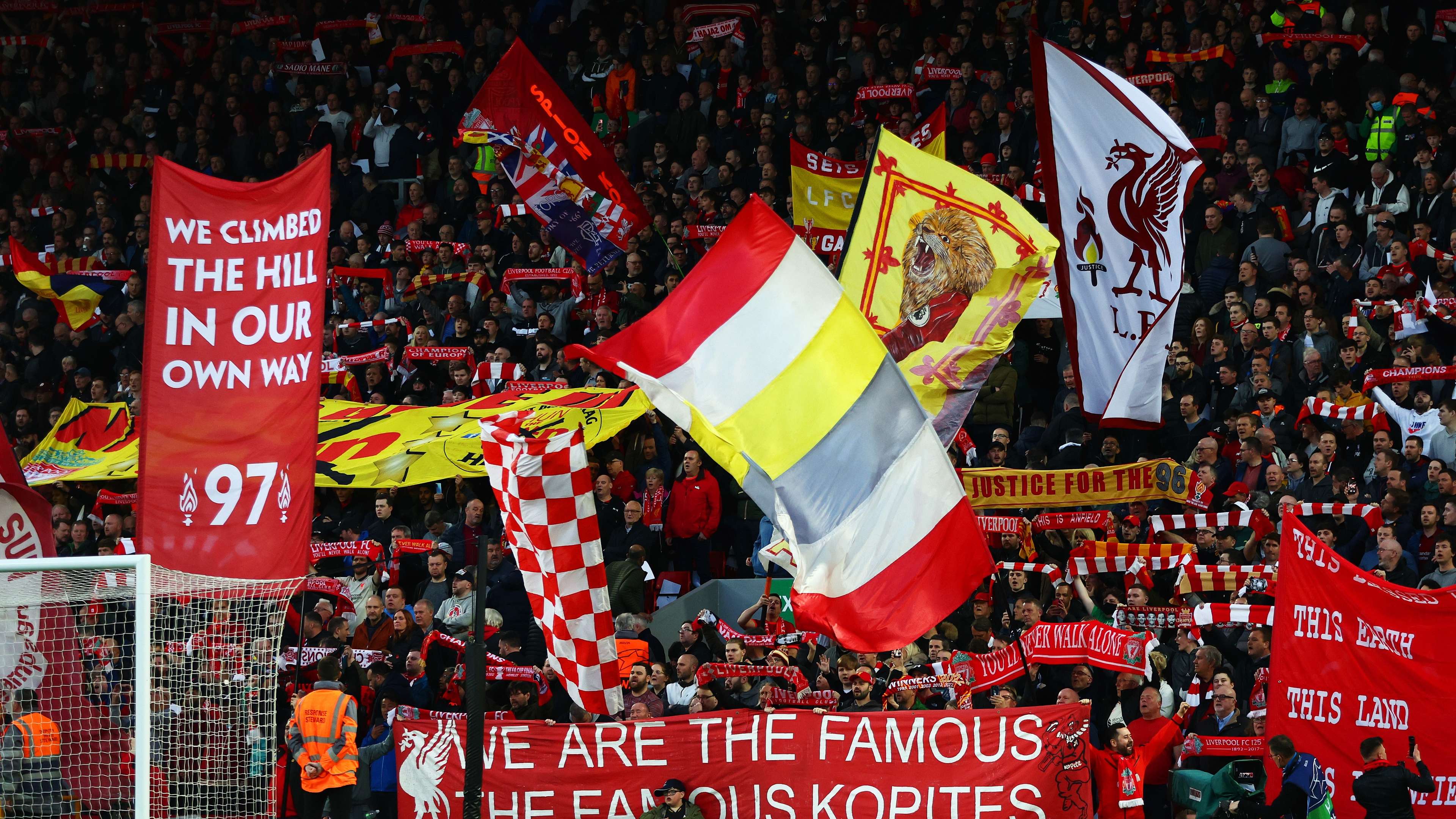 Liverpool Kop flags