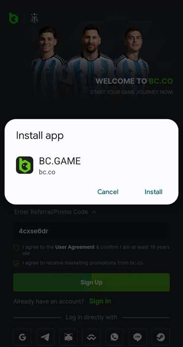 BC.Game App Installation