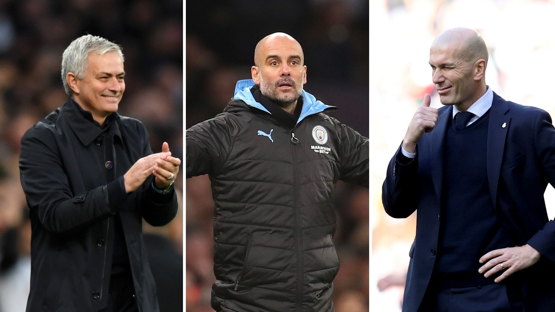 Mourinho, Guardiola y Zidane, Tottenham, Manchester City y Real Madrid
